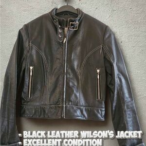 Wilson's Real Black Moto Leather Jacket